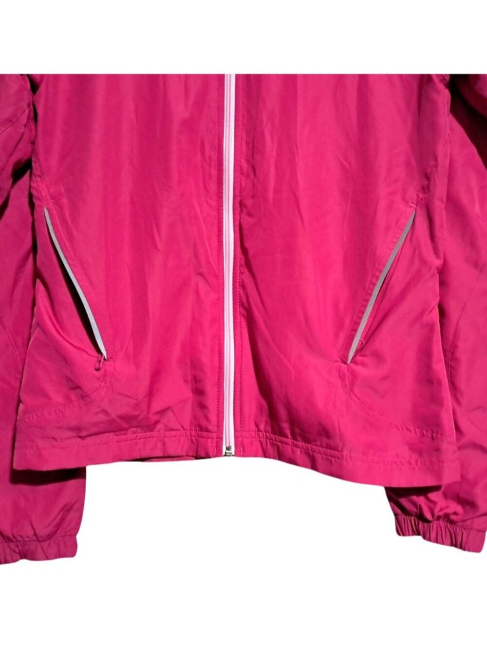 Y2K Adidas Windbreaker Zip Jacket Womens Size S Pink Polyester Activewear Lightw - Picture 7 of 11